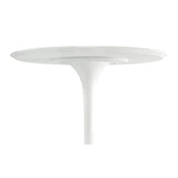 32" White Rounded Fiberglass and Metal Bar Table