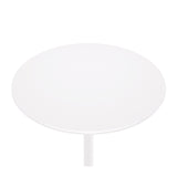 32" White Rounded Fiberglass and Metal Bar Table