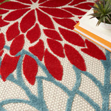 5' Green Square Floral Power Loom Area Rug