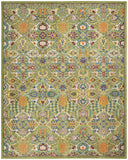 9' x 12' Green Floral Power Loom Area Rug