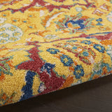 9' x 12' Teal and Gold Floral Power Loom Area Rug