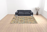 9' x 12' Ivory Floral Power Loom Area Rug