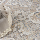 9' x 12' Gray Oriental Power Loom Area Rug