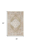 10' Sage Oriental Power Loom Distressed Washable Runner Rug