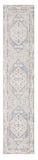 10' Light Blue Oriental Power Loom Distressed Washable Runner Rug