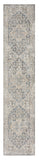 10' Gray Oriental Power Loom Washable Runner Rug