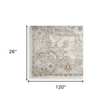 12' Denim Blue Oriental Power Loom Washable Runner Rug