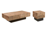 51" Black Solid Wood Distressed Coffee Table