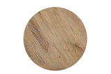 18" Wood Brown Solid Wood Round End Table