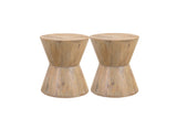 18" Wood Brown Solid Wood Round End Table