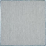 8' Blue Square Geometric Power Loom Area Rug