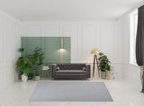 7' X 10' Blue Geometric Power Loom Area Rug