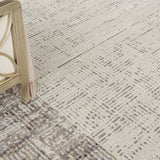 10' x 14' Gray Abstract Power Loom Area Rug