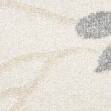 5' x 7' Cream Floral Power Loom Distressed Area Rug