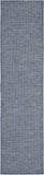 8' Navy Blue Power Loom Runner Rug