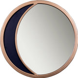 12" Bronze and Black Round Metal Framed Accent Mirror