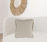 22" X 22" Beige Linen Zippered Pillow