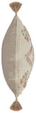 16" X 36" Ivory Jute Patterned Zippered Pillow