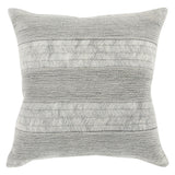 20" X 20" Gray 100% Cotton Zippered Pillow
