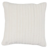 22" X 22" White Linen Striped Zippered Pillow