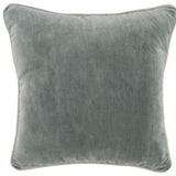 18" X 18" Green 100% Cotton Zippered Pillow
