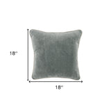 18" X 18" Green 100% Cotton Zippered Pillow