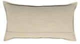 14" X 26" Brown Leather Zippered Pillow