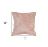 22" X 22" Pink Velvet Zippered Pillow