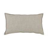 14" X 26" Taupe Leather Zippered Pillow