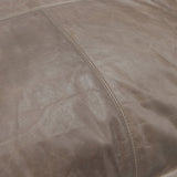 14" X 26" Taupe Leather Zippered Pillow