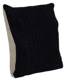 22" X 22" Black Linen Zippered Pillow