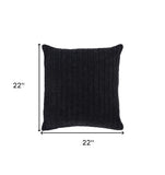 22" X 22" Black Linen Zippered Pillow