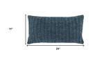 14" X 26" Black Linen Zippered Pillow