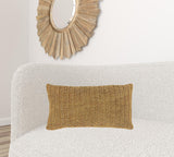 14" X 26" Beige Linen Zippered Pillow