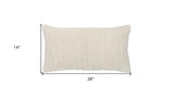 14" X 26" Ivory Linen Zippered Pillow