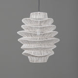 Single Rattan Dimmable Ceiling Light With White Shades