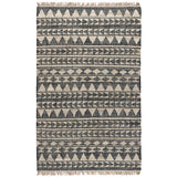 8' X 10' Charcoal Geometric Hand Woven Area Rug