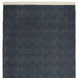 9' X 12' Blue Chevron Hand Woven Area Rug