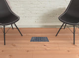 9' X 12' Black Geometric Hand Woven Area Rug