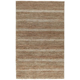 8' X 10' Charcoal Striped Hand Woven Area Rug