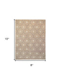 8' X 10' Ivory Geometric Hand Woven Area Rug
