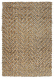 9' X 12' Ivory Chevron Hand Woven Area Rug