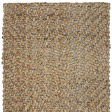 9' X 12' Ivory Chevron Hand Woven Area Rug