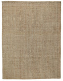 8' X 10' Ivory Chevron Hand Woven Area Rug