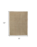 8' X 10' Ivory Chevron Hand Woven Area Rug