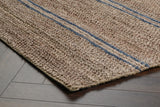 8' X 10' Beige Striped Hand Woven Area Rug