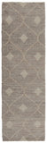 8' Gray Geometric Hand Woven Runner Rug