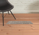 8' Gray Geometric Hand Woven Runner Rug