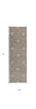 8' Gray Geometric Hand Woven Runner Rug