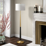 61" Black Reading Floor Lamp With Clear Seeded Glass Globe Shade